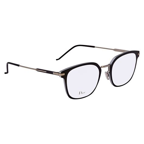 DIOR Matte Silver Mens Square Eyeglasses AL13.9O0T51